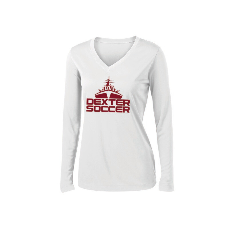 Women's Long Sleeve Performance T-  White/ Black