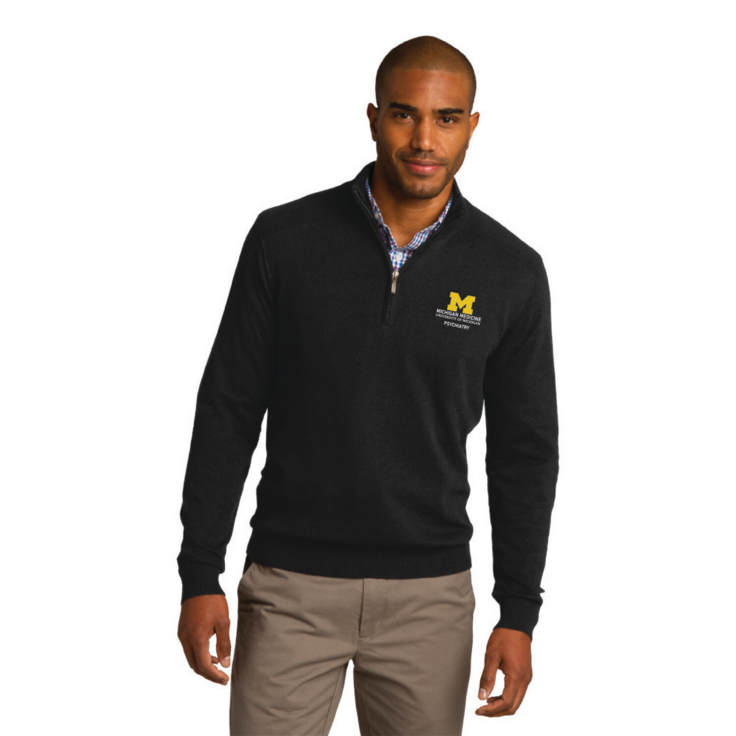 Unisex 1/2-Zip Sweater-Black/Navy/Grey