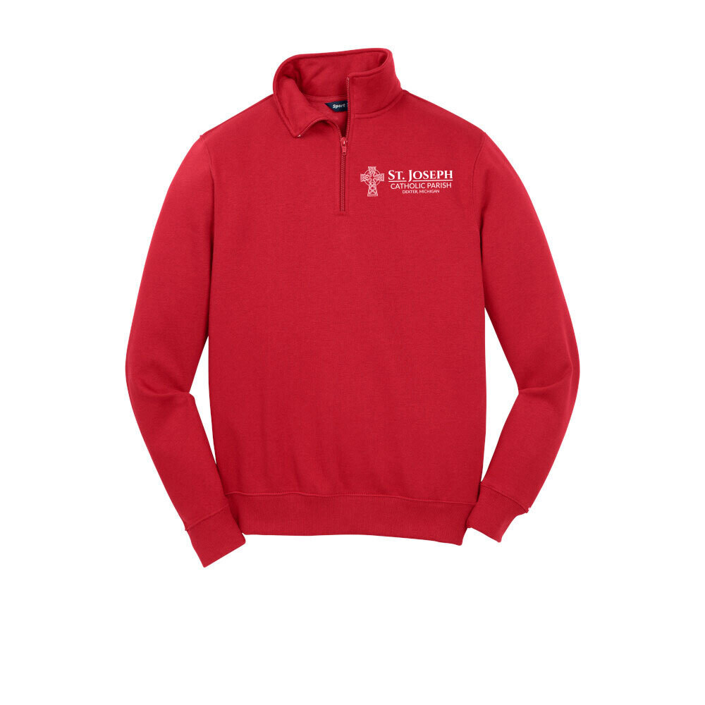 Sport-Tek 1/4 Zip Sweatshirt- Red or Vintage Grey