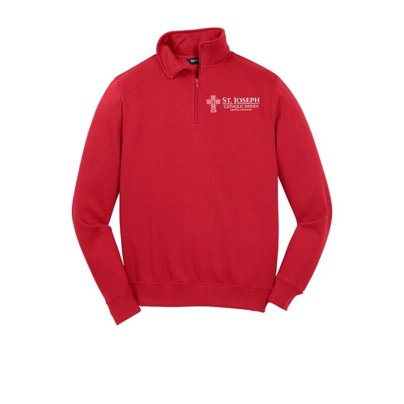 Sport-Tek 1/4 Zip Sweatshirt- Red or Vintage Grey