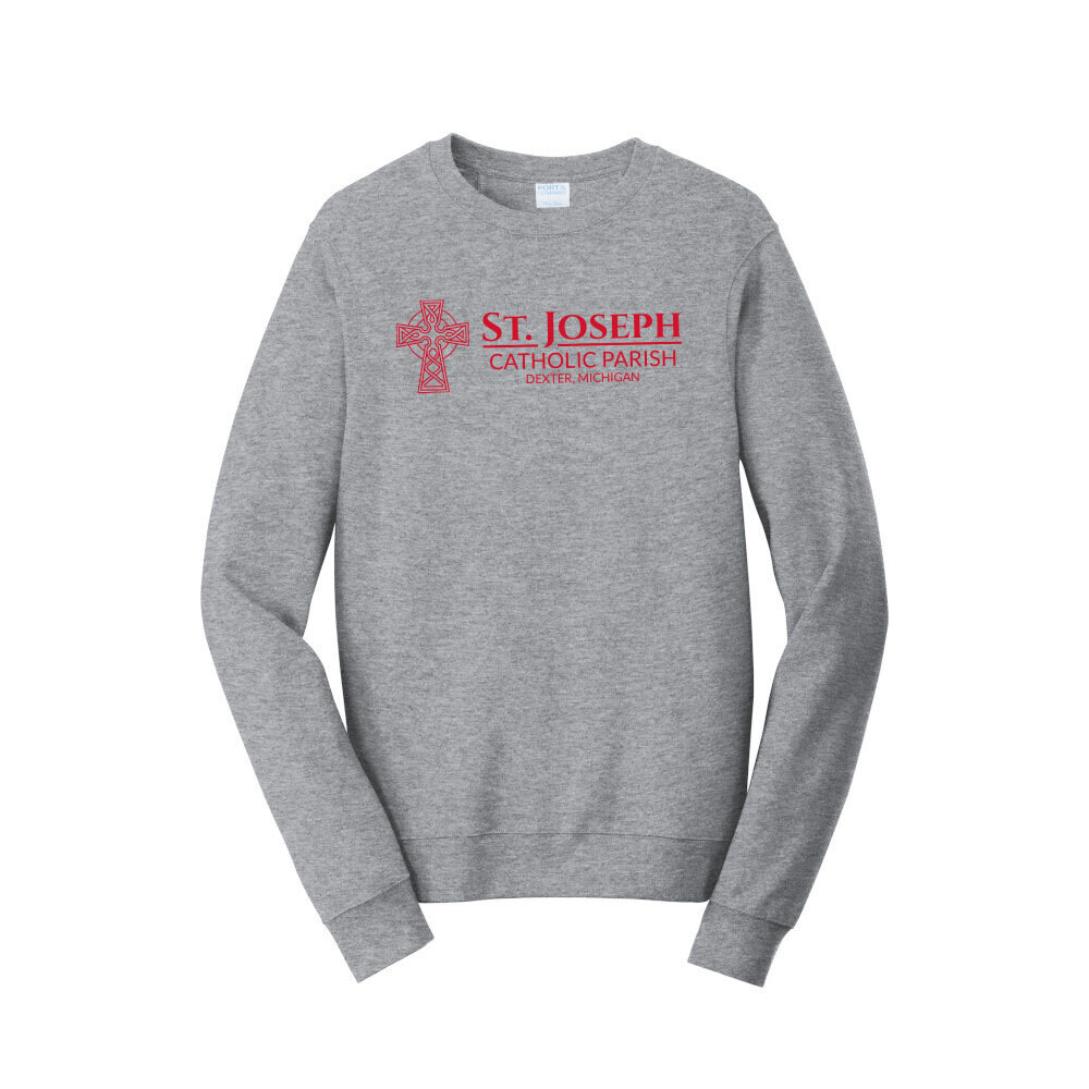 Fan Favorite Fleece Crewneck Sweatshirt- Red or Athletic Grey