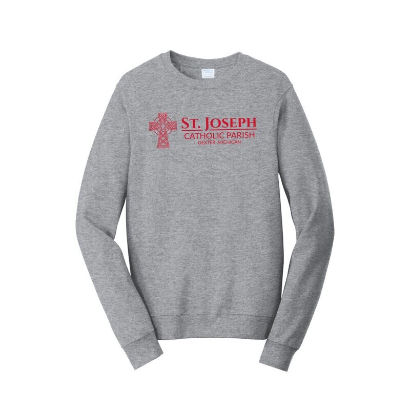 Fan Favorite Fleece Crewneck Sweatshirt- Red or Athletic Grey