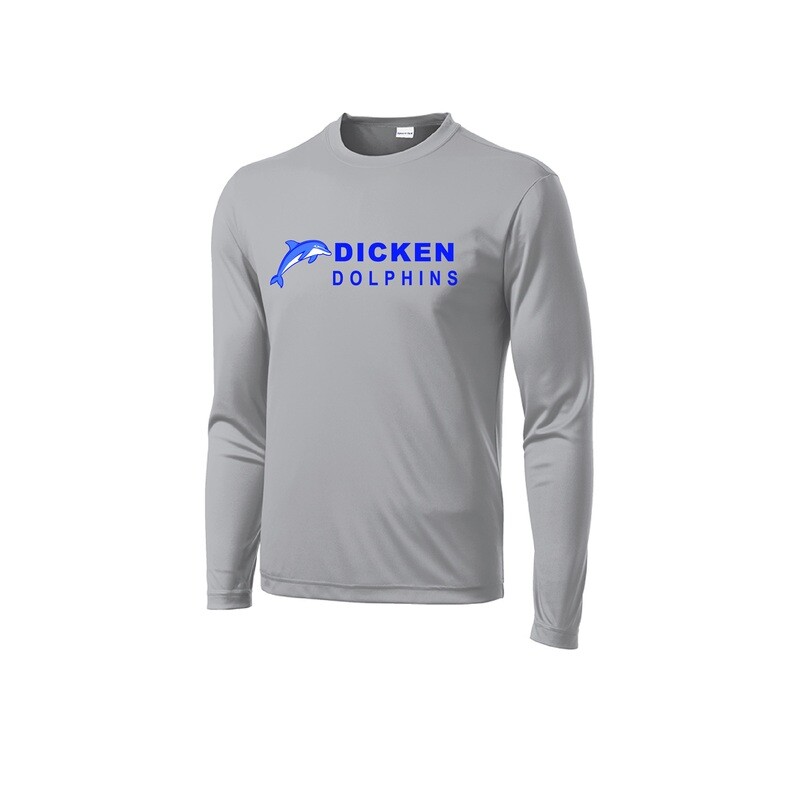 Adult Unisex Performance Long Sleeve Tee- Silver or White