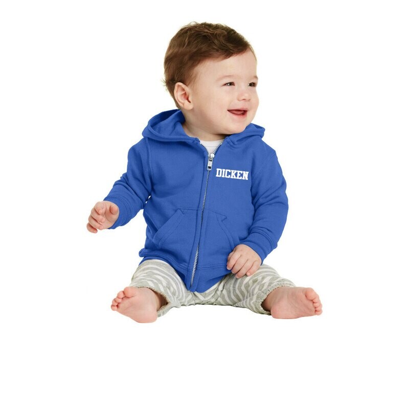 Port & Company Infant Fleece Full-Zip Hooded Sweatshirt (DICKEN Logo)- Royal