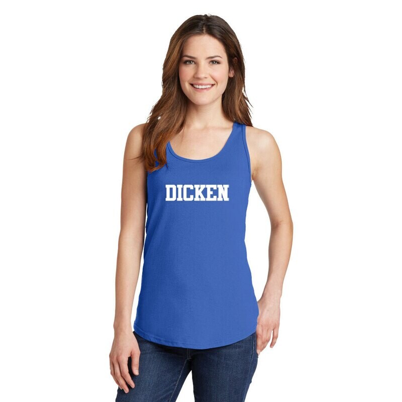 Port & Company Ladies Cotton Tank (DICKEN logo): Royal