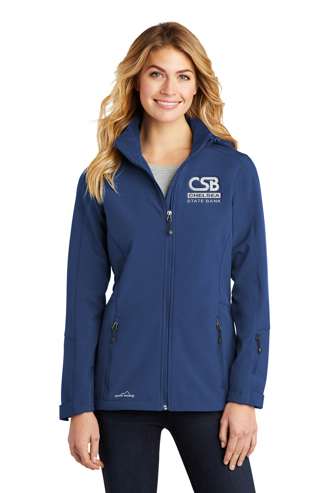 Eddie Bauer Women's Hooded Soft Shell Parka- Royal/ Black/ Dark Grey