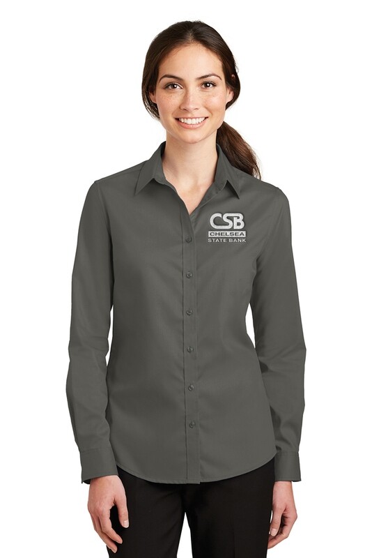 Women's Superpro Twill Long Sleeve Shirt- Black, Royal, White, Dark Grey, Steel Grey
