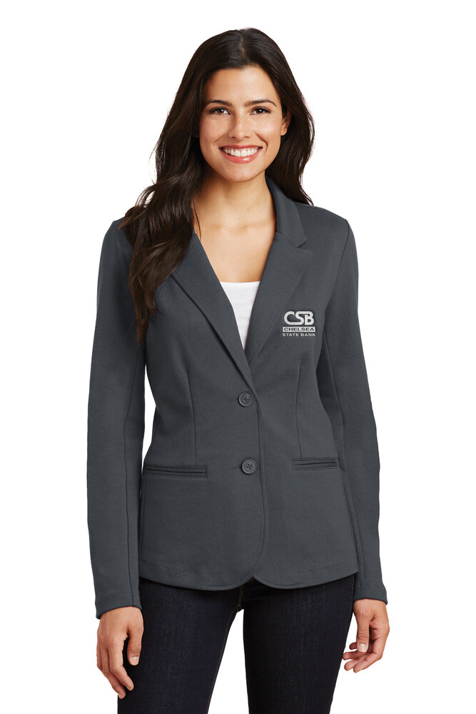 Women's Knit Blazer-Dark Grey or Black