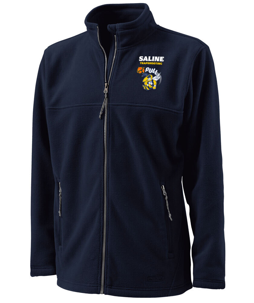 Men's Full Zip Fleece Jacket-Navy