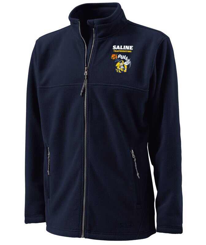 Men's Full Zip Fleece Jacket-Navy