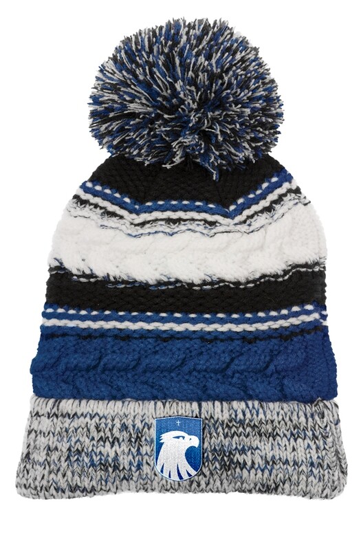 Pom Pom Team Beanie- Royal/Black/White