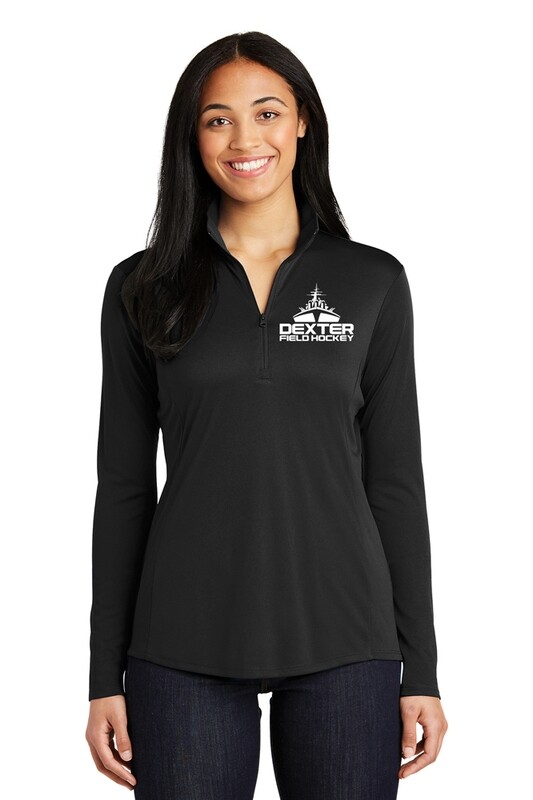 Ladies Performance 1/4 Zip Pullover-Black, Dark Grey, White