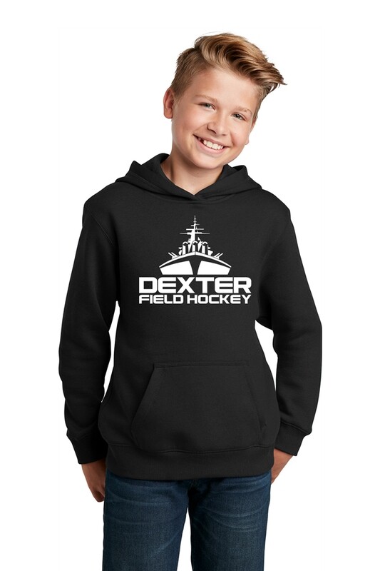 Youth Pullover Hooded Sweatshirt-Black or Dark Heather Grey
