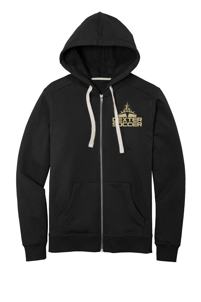Full Zip Fleece Hoodie- Black, Maroon