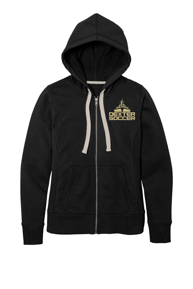 Women&#39;s Full Zip Fleece Hoodie- Black, Maroon