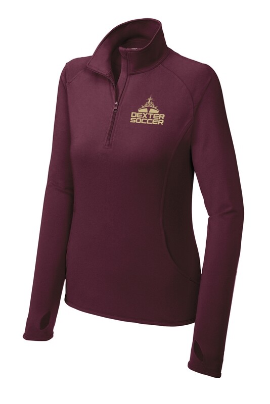 Women's Sport Tek Performance 1/4 Zip- Black, Maroon