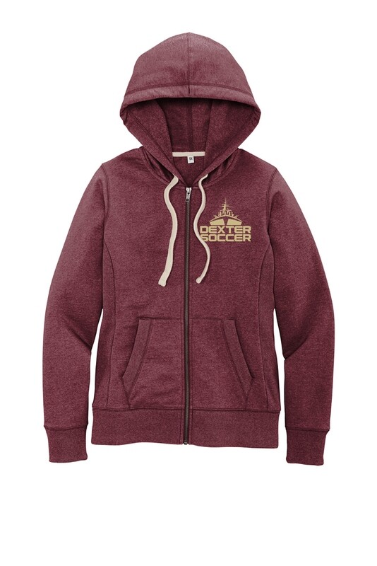 Full Zip Fleece Hoodie- Black, Maroon