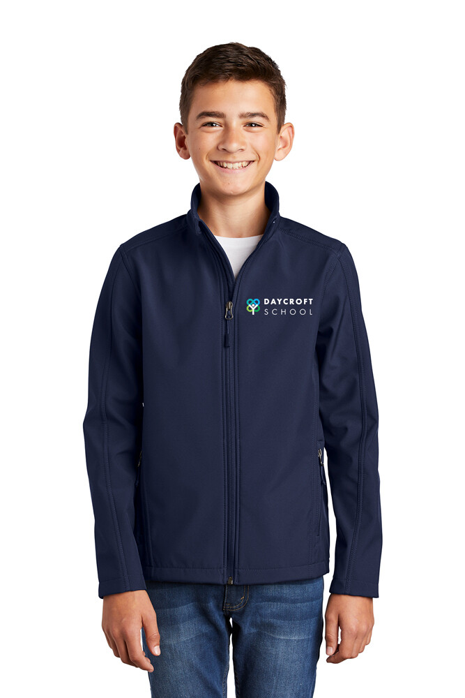 Youth Core Soft Shell Jacket- Navy, Grey