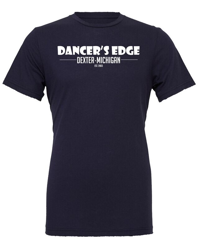 Dancers Edge Text Logo Unisex Jersey T-Shirt-Solid Navy (Youth Sizes Available)