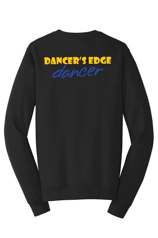 Fleece Crewneck Sweatshirt (Available in Youth Sizes) (Dancers Edge on back)  -Black