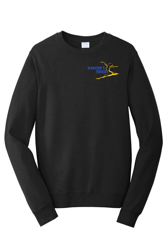Fleece Crewneck Sweatshirt (Available in Youth Sizes) (Dancers Edge on back)  -Black