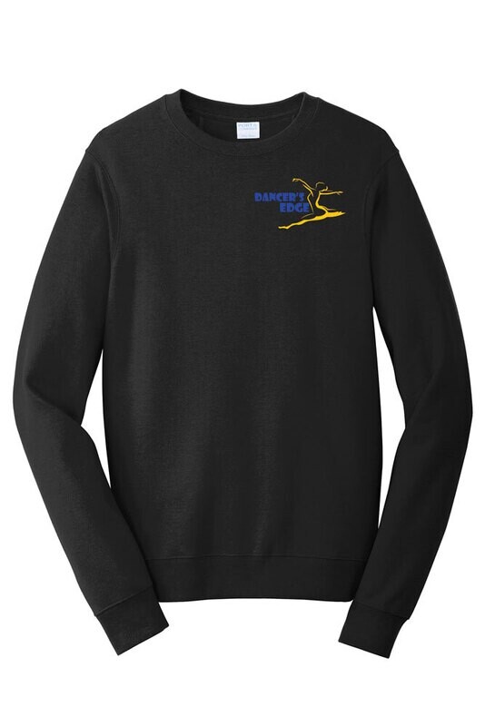 Fleece Crewneck Sweatshirt (Available in Youth Sizes) (Dancers Edge on back)  -Black