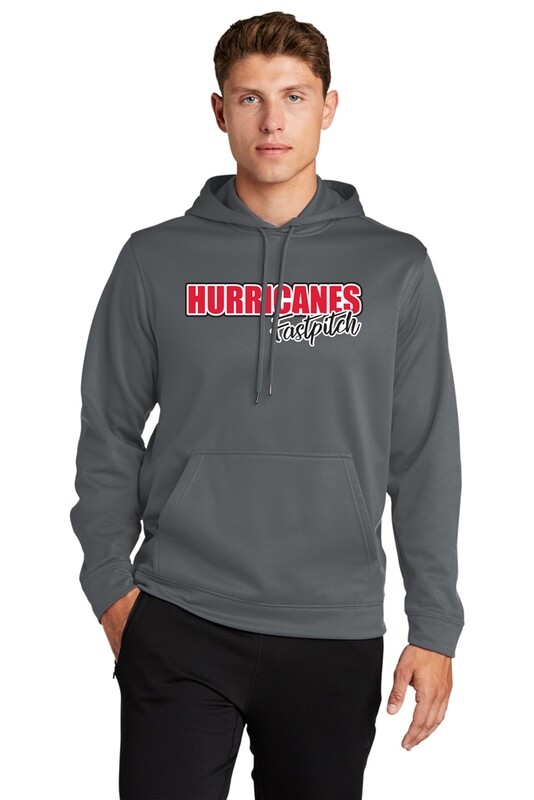 Youth Sport Tek Performance Hooded Sweatshirt - Black/ Grey