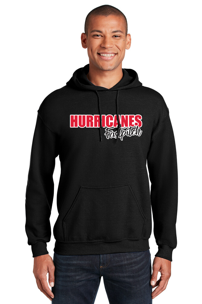 Adult SportTek Cotton Blend Hooded Sweatshirt - Black/ Light Grey