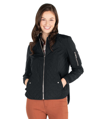 Women's Quilted Jacket-Black, Navy, Grey, Or Olive