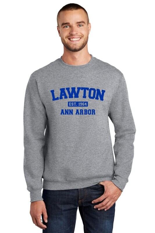 Unisex Fleece Crewneck Sweatshirt-Royal or Heather Grey
