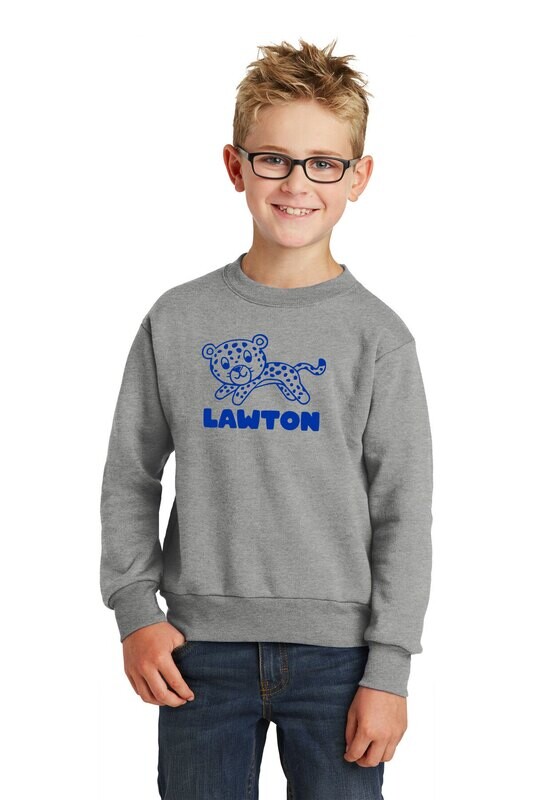 Youth Fleece Crewneck Sweatshirt-Royal or Heather Grey