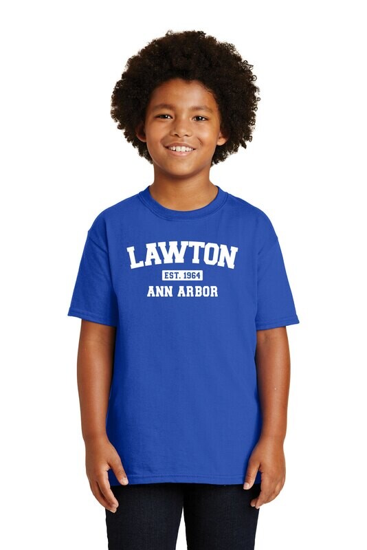 Youth Cotton Tee-Royal or Athletic Heather Grey
