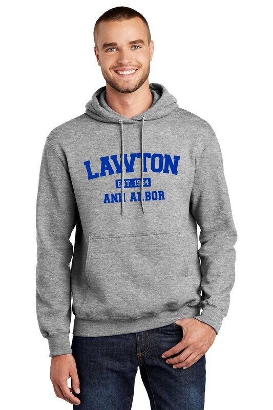 Unisex Fleece Pullover Hooded Sweatshirt-Royal or Heather Grey