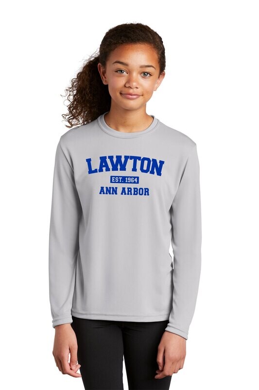 Youth Performance Long Sleeve Tee-Royal or Light Grey