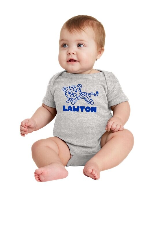 Infant Short Sleeve Baby Rib Bodysuit-Royal or Heather Grey