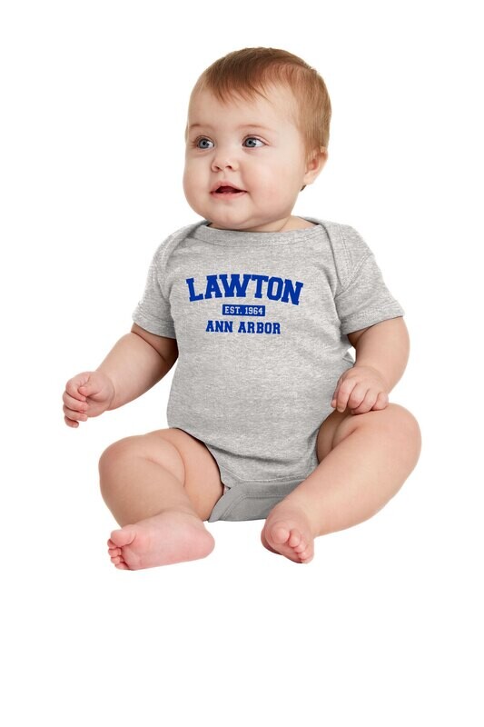 Infant Short Sleeve Baby Rib Bodysuit-Royal or Heather Grey