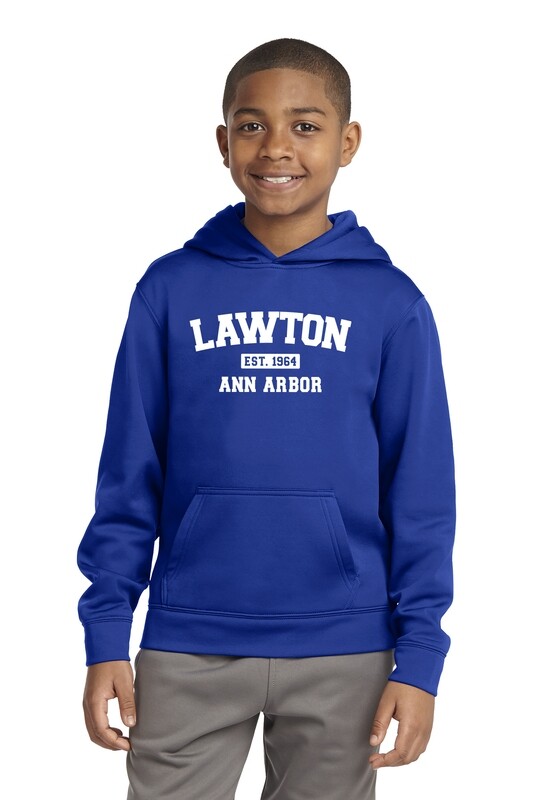 Youth Performance Fleece Pullover Hooded Sweatshirt: Royal