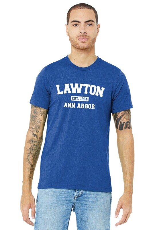 Unisex Triblend Soft Short Sleeve Tee Shirt: Royal or Athletic Grey