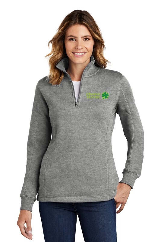 Women's 1/4 Zip Sweatshirt (Embroidered)- White, Dark Grey, Black, Red, Navy, Light Grey