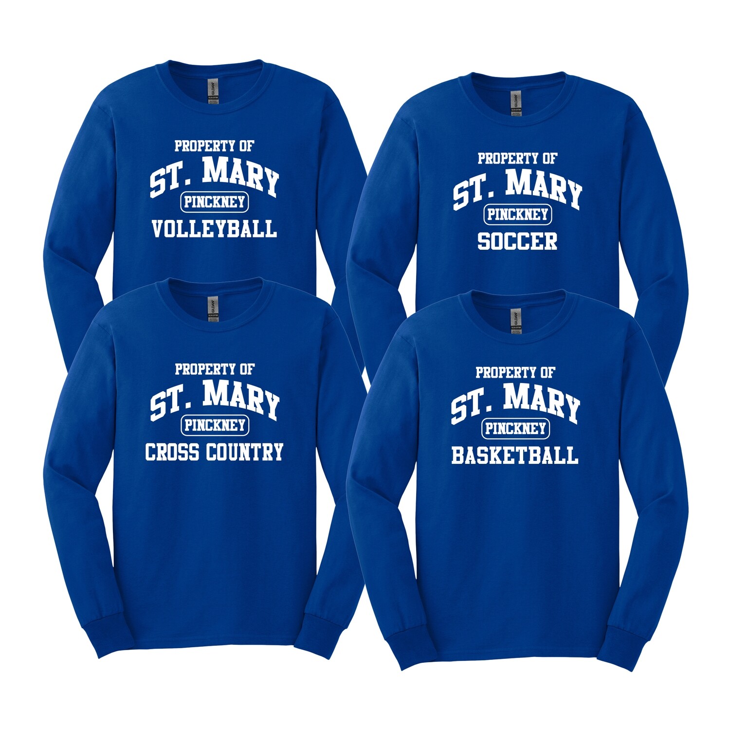 Sport Team Long Sleeve Tees (Cotton or Performance)- Adult and Youth Sizes- Royal