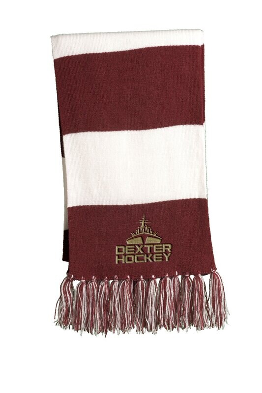 Spectator Scarf-Black/Grey or Maroon/White