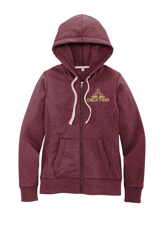 Women's Fleece Full-Zip Hoodie-Maroon