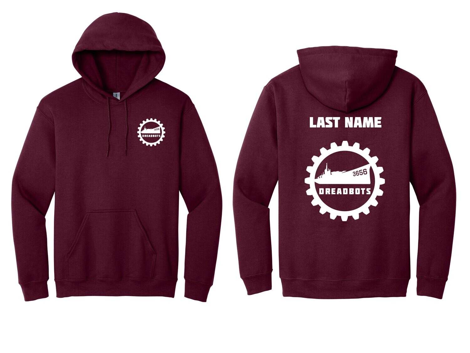 Heavy Blend Cotton Hooded Sweatshirt-Maroon (Available in Youth Sizes)