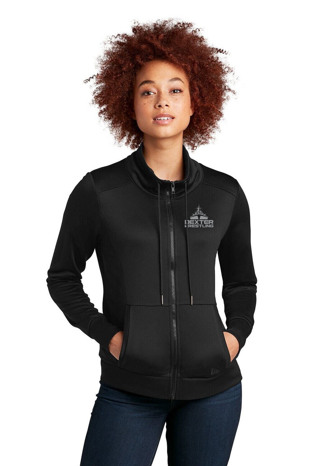 Ladies New Era Performance Terry Full-Zip- Black Ladies New Era Performance Terry Full-Zip- Black