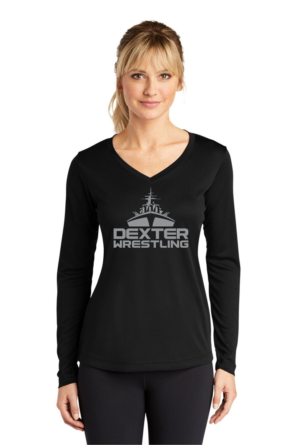 Ladies Sport-Tek Long Sleeve Performance Tee- Black Ladies Sport-Tek Long Sleeve Performance Tee- Black