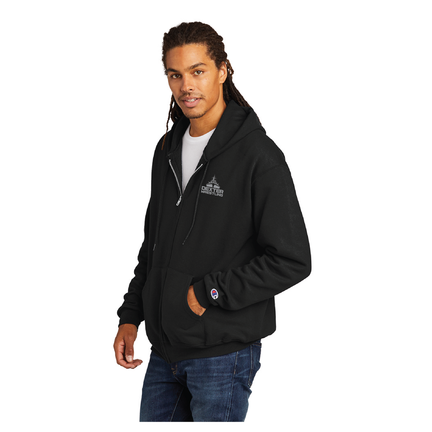 *WRESTLERS* Champion Eco Fleece Full-Zip Hoodie- Black *WRESTLERS* Champion Eco Fleece Full-Zip Hoodie- Black