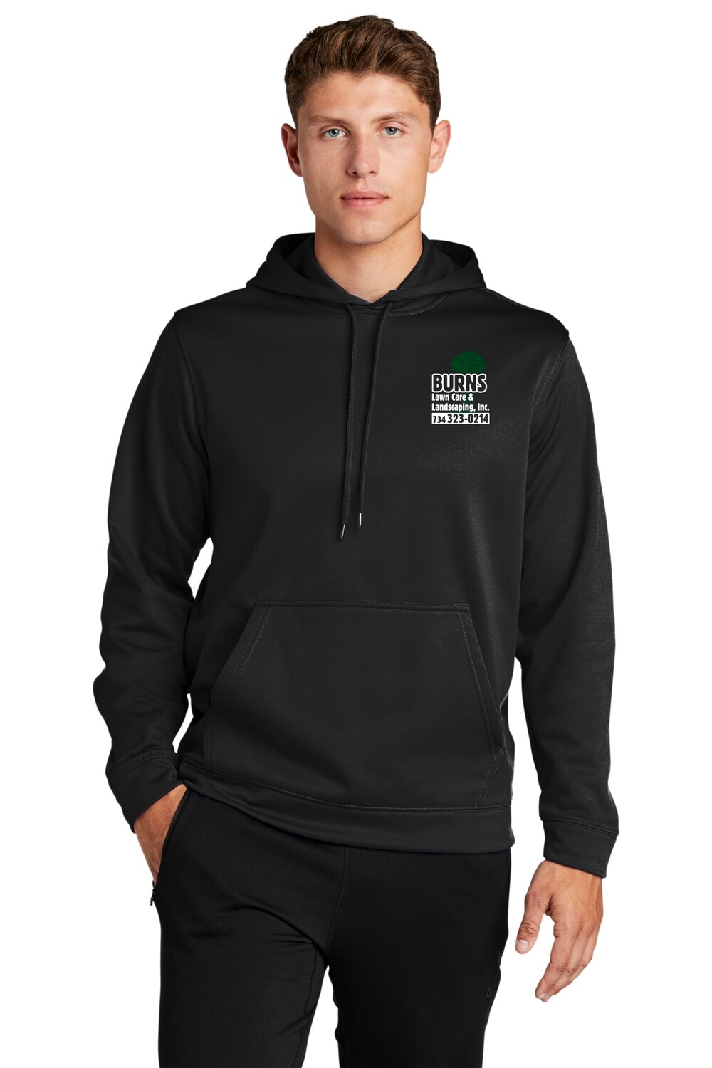 Unisex Performance Hoodie (Screen Print) -Black/Forest Green Unisex Performance Hoodie (Screen Print) -Black/Forest Green
