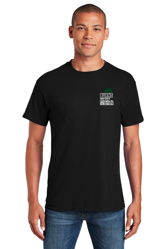 Unisex Heavy Cotton Short Sleeve Tee (Youth sizes available)-(Screen print) -Black/Forest Green