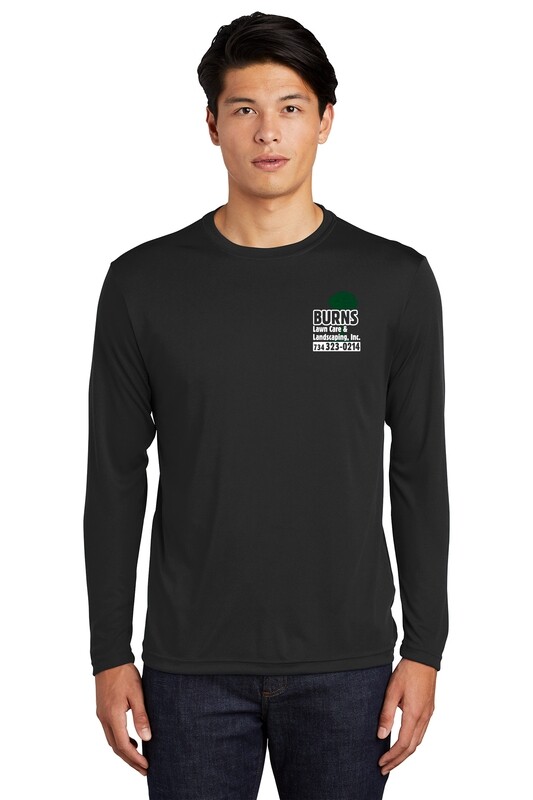 Unisex Performance Long sleeve Tee (Youth sizes available) (Screen Print)-Black/Forest Green