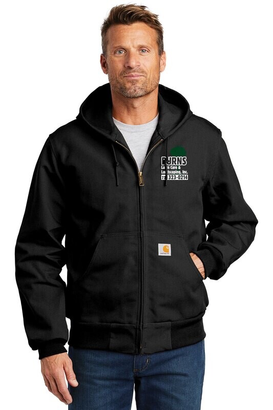 Carhartt Thermal-Lined Duck Active Jacket (Embroidered)-Black/Carhartt Brown